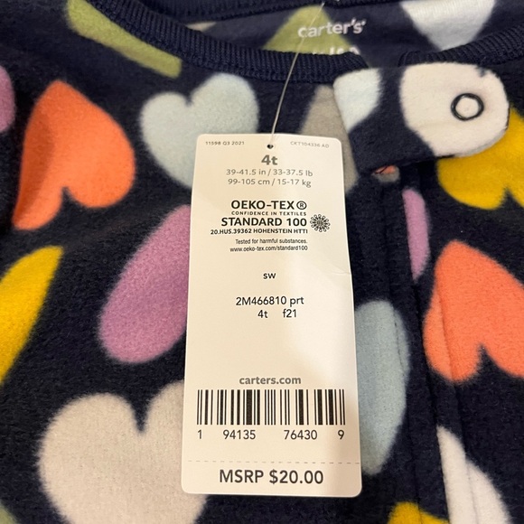 Carter's Girls Soft & Warm Polyester Fleece Footie Pajama - Picture 6 of 10